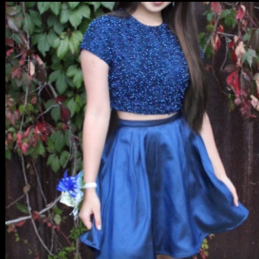 Sherri hill 2 peice royal blue homecoming dress